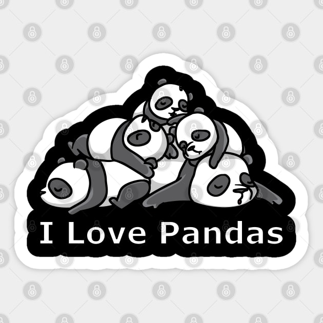 Stack of Pandas Sticker by theanimaldude